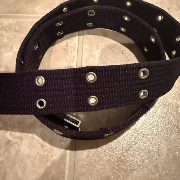 Rag & Bone | Double Eyelet Woven Belt | Black/Silver | Size: M main image 9
